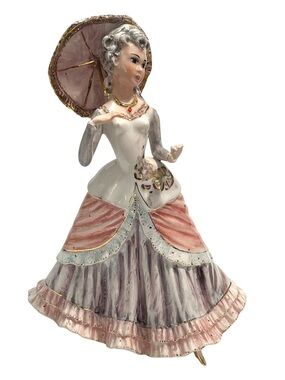Vintage 1940s Giovanni Girardi Moulin Rouge Studio Italy Pottery Victorian Woman